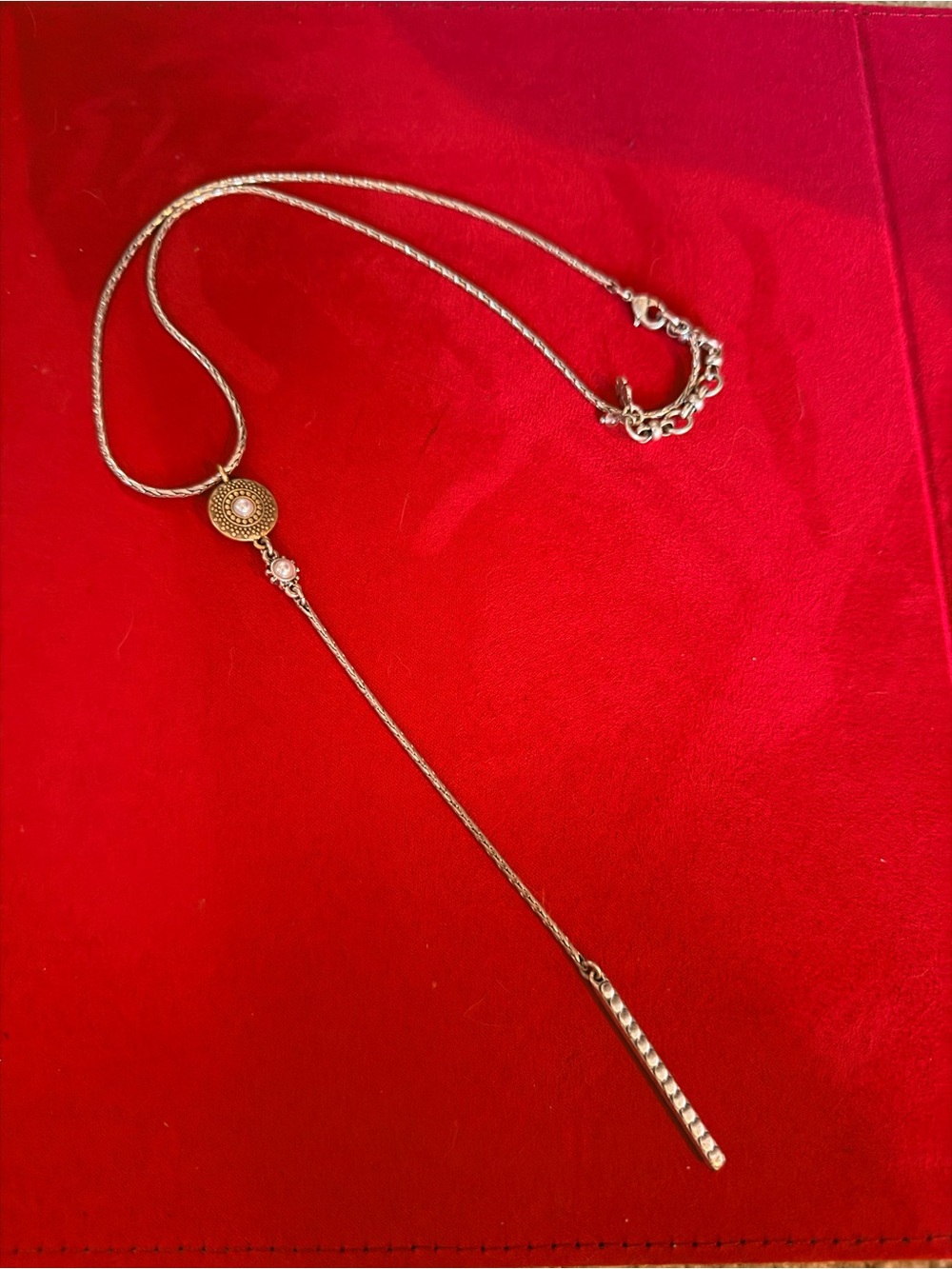 Lucky Brand Silver-Gold Long Lariat Necklace